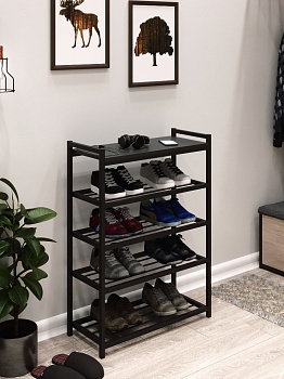 Обувница-этажерка CORRIDO-950NN черная с черной полкой