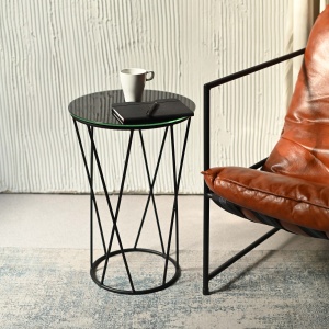 Стол журнальный АЛЛЮР, черный/черный, d400*600