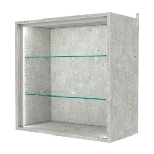 Витрина настенная с регулировочными полками №1-1ГГ-РЕГ-П, Метрополитан Грей