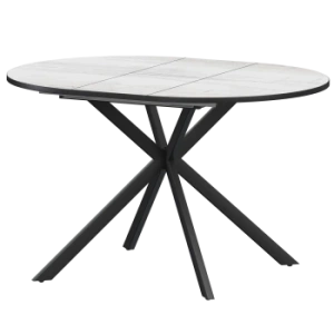 Стол раздвижной Грань Обеденные столы в пластике Грань 900+300 (Н-3784) Фрост/Черный муар