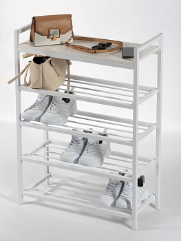 Обувница-этажерка CORRIDO-950BB белая с белой полкой