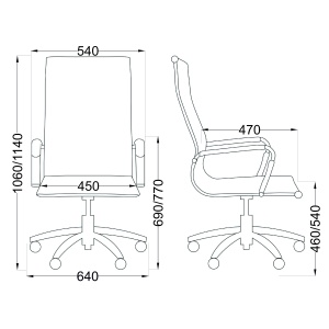 Кресло поворотное Elegance, чёрный, экокожа