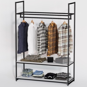 Стеллаж для одежды в стиле Лофт A17120-09-ЧБ (170х120х45)
