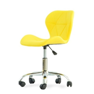 Стул на колесах Perfecto Roll, жёлтая экокожа