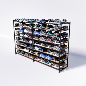 Стеллаж для обуви, сумок и иных товаров в стиле Лофт Б1527-08-2 (без полок)