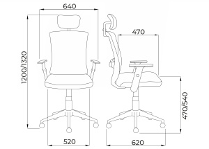 Кресло поворотное Norman, черный, ткань