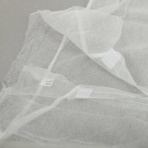 Халат одноразовый белый на липучке КОМПЛЕКТ 10 шт, XXL 110 см, резинка, 25 г/м2, KLEV