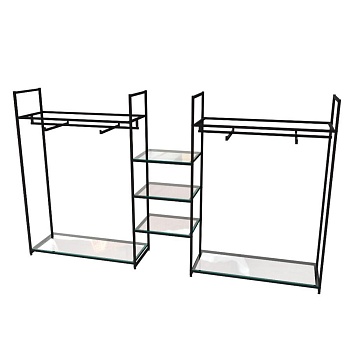 Стеллаж для одежды КС-1706 со стеклом в стиле Loft