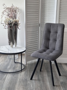 Стул ДАРЛИНГ 360 град. поворот. цвет B28 Темно-серый, велюр / черный каркас