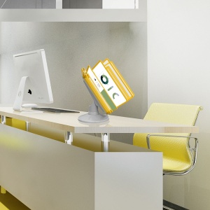 СЮИТА-01.А4Gr.Ye Демосистема настольная вращающаяся серая 10 желтых панелей А4