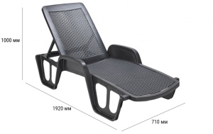 Шезлонг пластиковый Pool антрацит