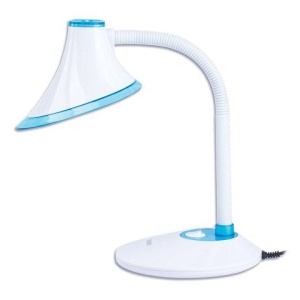 Настольная лампа / светильник SONNEN OU-608, на подставке, светодиодная, 5 Вт, белый/синий, 236669