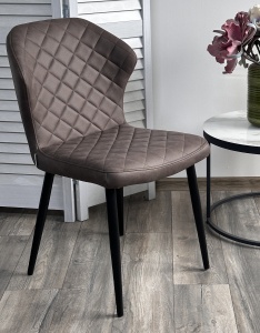 Стул МОНРО, цвет CYPRUS-04 коричневый, искусственная замша / черный каркас