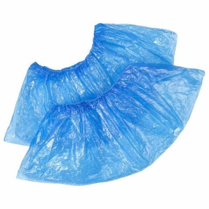 Бахилы двойные с двойной резинкой КОМПЛЕКТ 100шт (50пар) ПРОЧНЫЕ, 39х14см, 32мкм, 3,9г, ELEGREEN