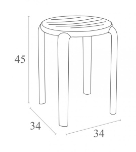 Табурет пластиковый Tom 45 бежевый