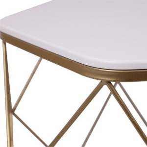 Стол журнальный АРЕНА белый, золотой