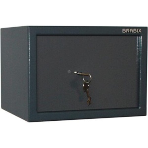 Сейф BRABIX "КМ-260", 260х360х290 мм, 13 кг, ключевой замок + полка, крепление к стене, 291165