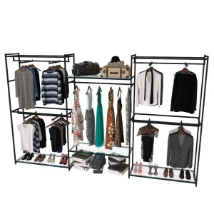 Стеллаж для одежды КС-2211 со стеклом