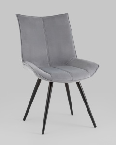 Стул вращающийся Робб велюр серый,опора черный муар