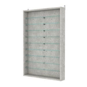 Витрина настенная с регулировочными полками №2-5ГУ-РЕГ, Метрополитан Грей