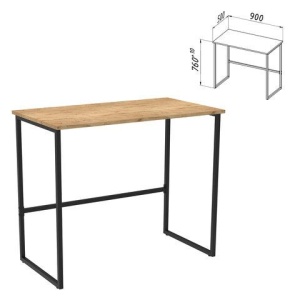 Стол BRABIX "SMART CD-020", 900х500х770 мм, ЛОФТ, металл/ЛДСП бунратти, каркас черный, 641950