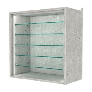 Витрина настенная №1-5ГГ-П, Метрополитан Грей