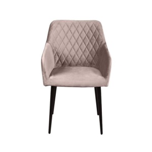 Стул Robert с подлокотниками бархат пепельно-бежевый