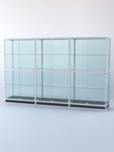 Витрина "ПРЯМОУГОЛЬНАЯ" №4-3м-500-2 (задняя стенка - стекло), Черный