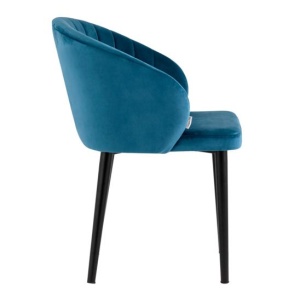 Стул с подлокотниками Шон, велюр пыльно-синий