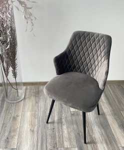 Стул ГЕРМАН (HERMAN) 360 град. ГРАФИТ #14, велюр / черный каркас