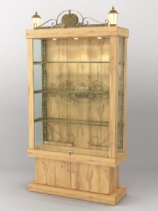 Витрина "Империя" №1-7 с фонарями, Дуб Золотистый