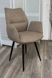 Стул ГРИН 360 град. поворот. NS-05 Капучино, букле / черный каркас,