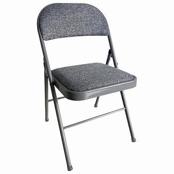 Стул складной BRABIX "Golf Plus CF-003 КОМФОР"Т, серый каркас, серая ткань, 532890