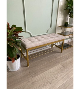 Банкетка Сканди-96-1 (бежевый/золото)