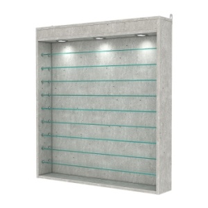 Витрина настенная №4-7Г с подсветкой, Метрополитан Грей