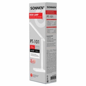Настольная лампа светильник беспроводная SONNEN PT-101, USB, LED, 2 Вт, 3 режима, белый, 238776