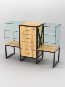 Прилавок "ЛОФТ СТИЛЬ" №11-21+13+11-21, Дуб Золотистый