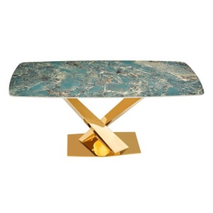 Стол обеденный Интерно, малахитовый мрамор