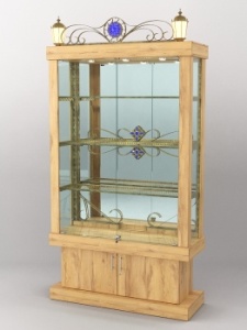 Витрина "Империя" №2-5 с фонарями, Дуб Золотистый