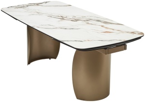 Стол БРОНТЕ (BRONTE) 200 раскл. KL-188 Цвет Контрастный мрамор мат., итал керамика/ ШАМПАНЬ, ®DISAUR