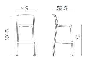 Стул пластиковый барный Net Stool антрацит