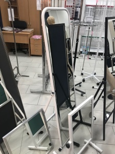 5МMO-01(чёрный муар) Зеркало напольное, 500Lх1550Hx500Dмм, зеркальное полотно 1500х370мм