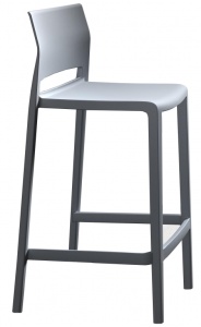 Стул пластиковый полубарный Bakhita 66 жемчужно-серый