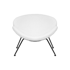 Кресло Cosiness, белая ткань букле, черное основание