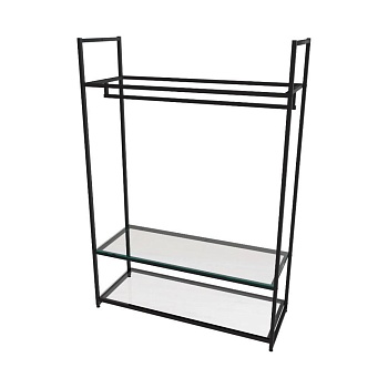 Стеллаж для одежды в стиле Лофт AС17120-09-Ч со стеклом (170х120х45)
