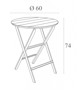 Стол пластиковый складной Helen Folding Table Ø60 марсала