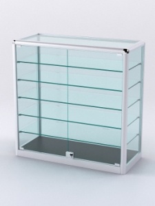 Витрина из профиля настольная "ВАЙБ ИКС" №1-5П-С-300 (задняя стенка Стекло), Черный