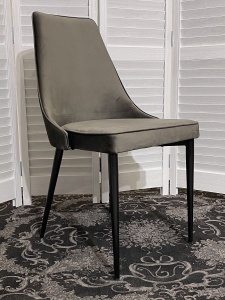 Стул НЕПАЛ (NEPAL-P) ГРАФИТ #14, велюр/ черный каркас