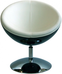 Кресло дизайнерское Lotus 636 черный, белый