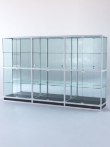 Витрина "ПРЯМОУГОЛЬНАЯ" №4-3м-500-3 (задняя стенка - зеркало), Черный